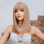  Blonde Wig  - Synthetic Hair, Shoulder-Grazing Style, Daily Wear, Party Perfect, Natural Looking - for Women