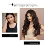 Small T lace wig European and American black brown large wavy long curly hair chemical fiber hair T-Part Lace Wig