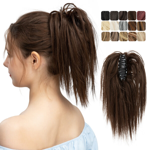 Wig hairpin female headwear long beard style high temperature wire grabber hair tie short ponytail hair bag hair