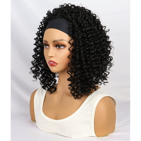 Wig Female Small Curly Head Scarf Head Set Curly Hair Fluffy Female Afro