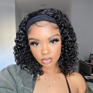 Wig Female Small Curly Head Scarf Head Set Curly Hair Fluffy Female Afro