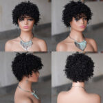 Short curly human hair wig pixie cut wigs