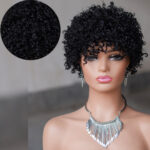 Short curly human hair wig pixie cut wigs