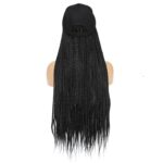 Three-strand braid baseball cap wig synthetic chemical fiber gradient black brown long braid wig hat wi