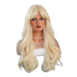 Hot Selling Barbie Gold Wig Long Curly Hair Medium Parting High Quality Chemical Fiber Wig Cosplay Barbie Wig